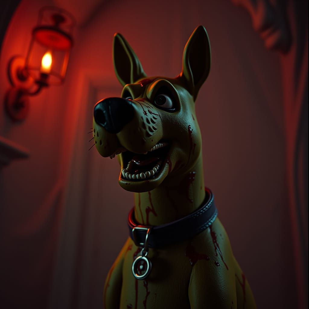 Terrifying Cenobite Scooby Doo in Hellraiser Style