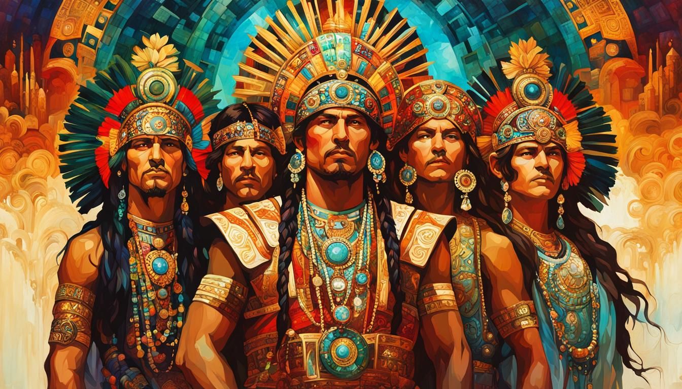 Aztec Emperor Festival in Art Nouveau Style