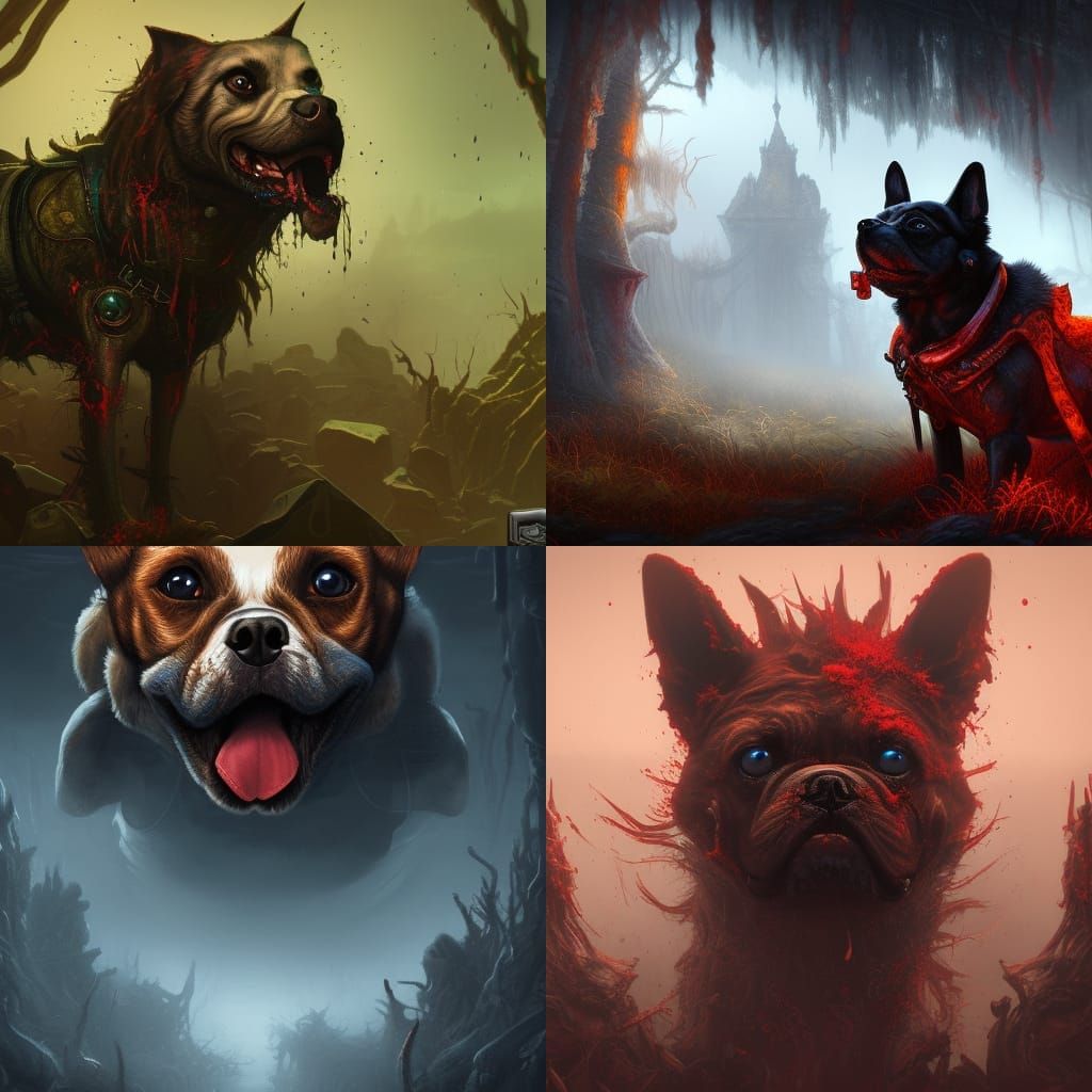 Horror Dog in Detailed Matte Painting