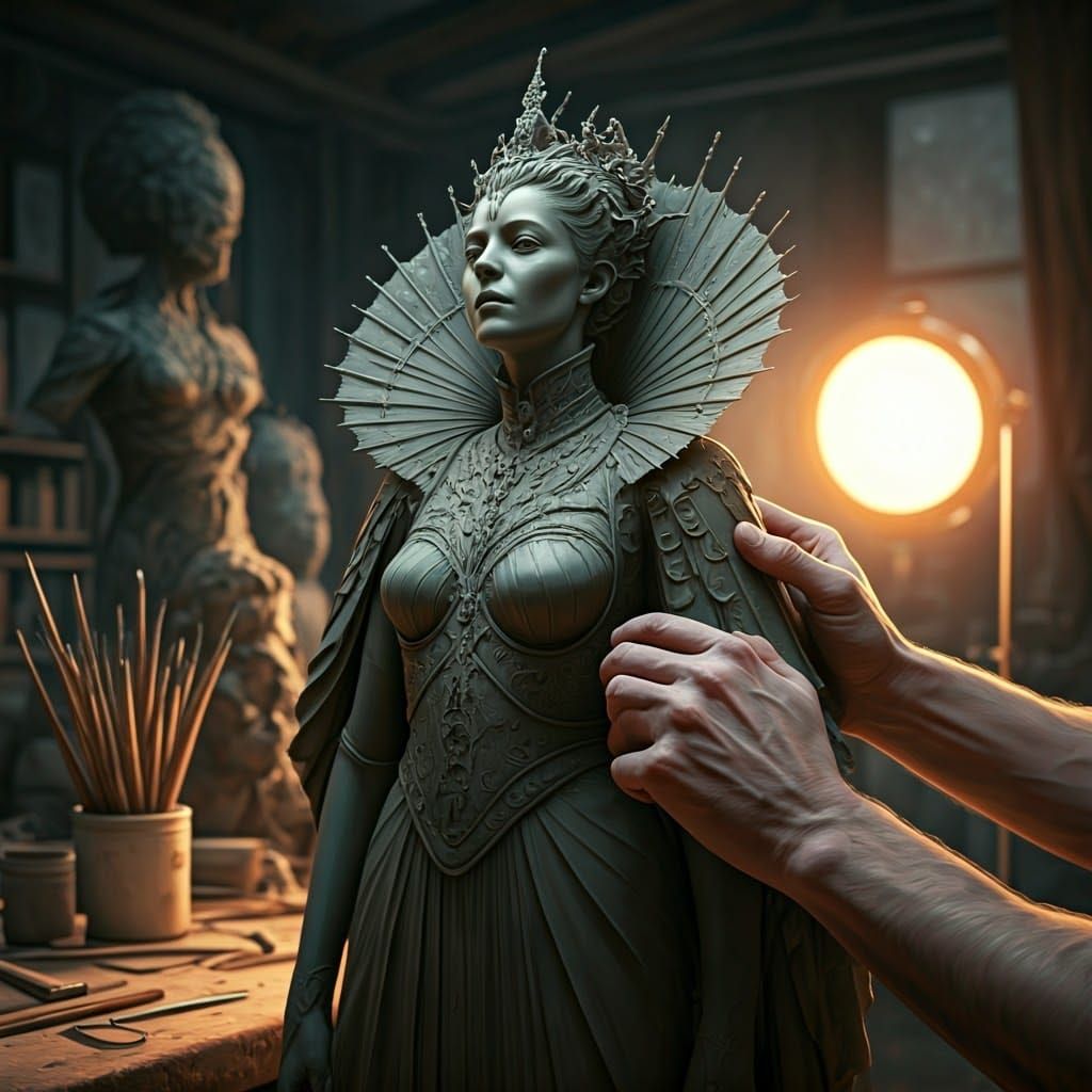 Majestic Alien Goddess Emerge from Clay in Haunting Realism