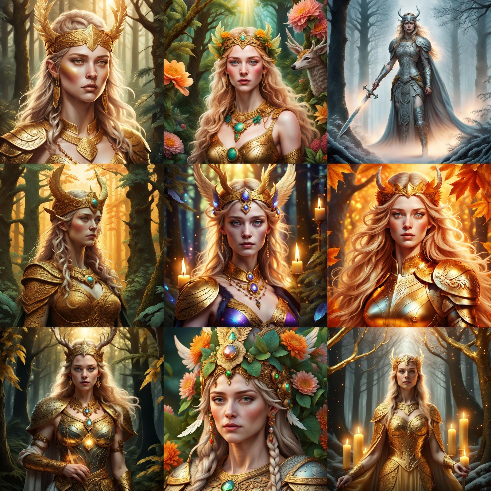 Hyperdetailed Norse Goddess Freya Digital Illustration
