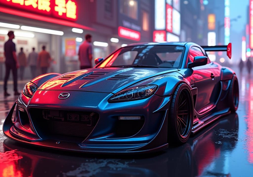 RX8 Widebody Kit in Hyper-Detailed 3D Anime Style