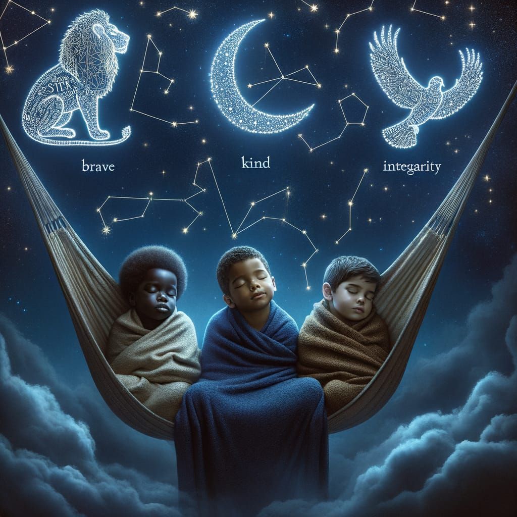 Celestial Ballet: Brothers Dreaming Under Words of Encourage...