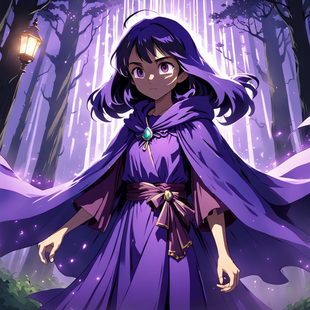 Ethereal Shadow Queen in Deep Purple Regalia