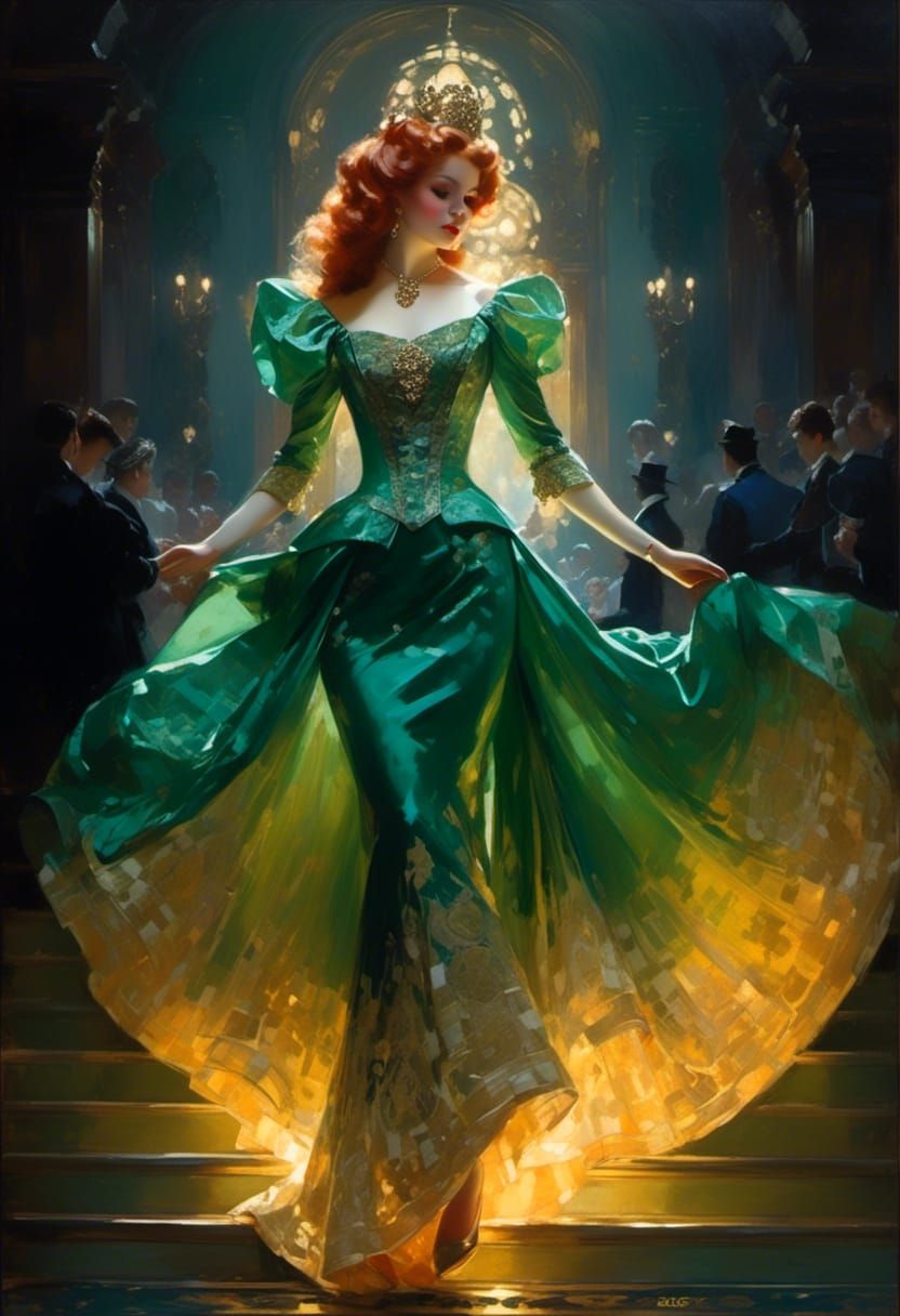 Victorian Princess in Brocade Gown Painting