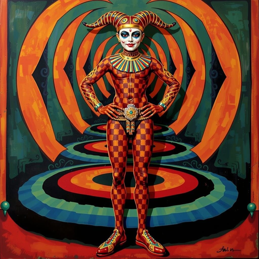 Tutankhamun, Harlequin, Geisha, and Krishna Fusion