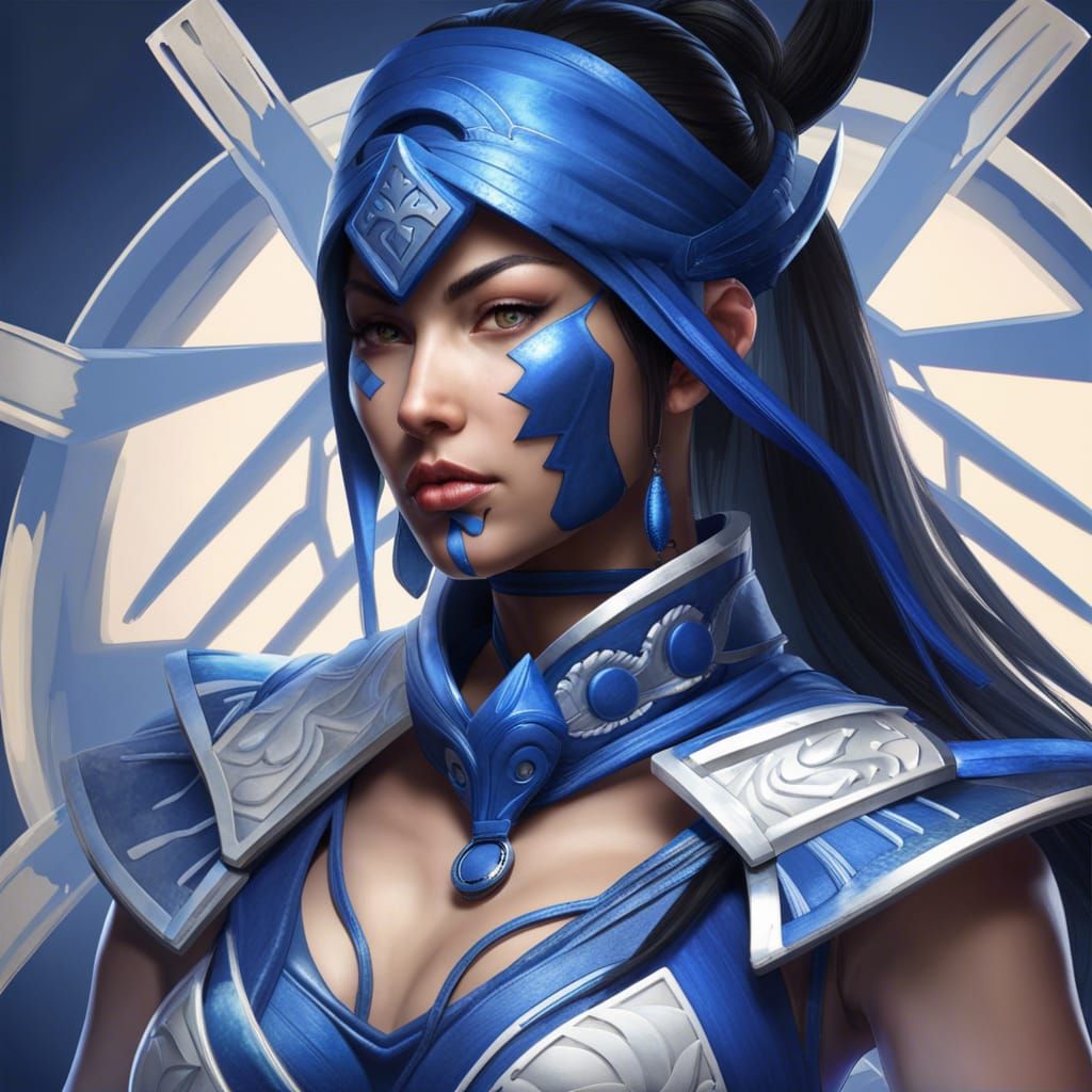 Kitana as Aztec Warrior Princess: Hyperdetailed Portrait