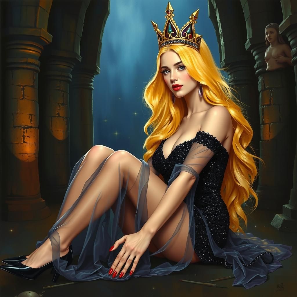 Princess Daphne in Sorayama Retro 80s Futurism Style