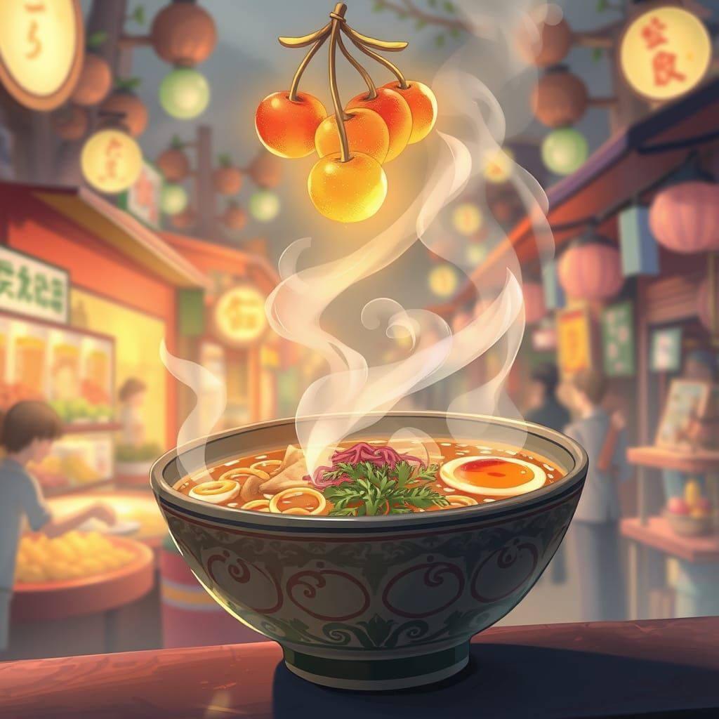 Magical Ramen Bowl in Fantasy Anime Marketplace
