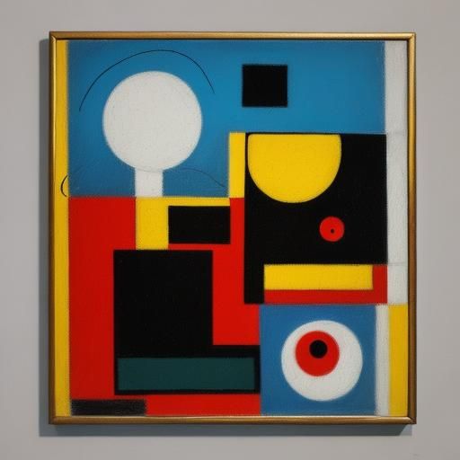 Abstract Oil Painting in Mixed Modernist Style