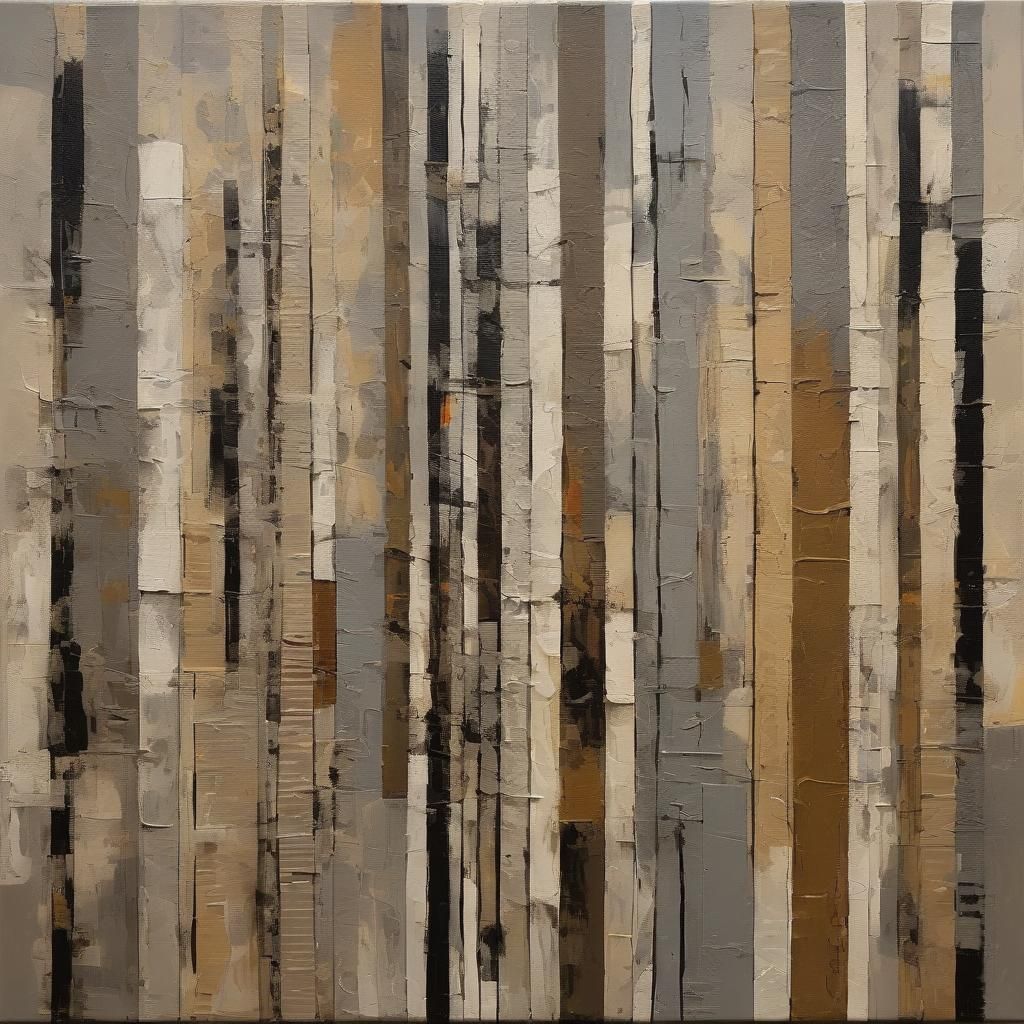 Abstract Geometric Oil Painting with Formless Shapes