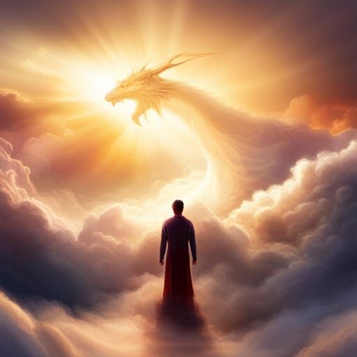 Human and Dragon in Divine Sunshine