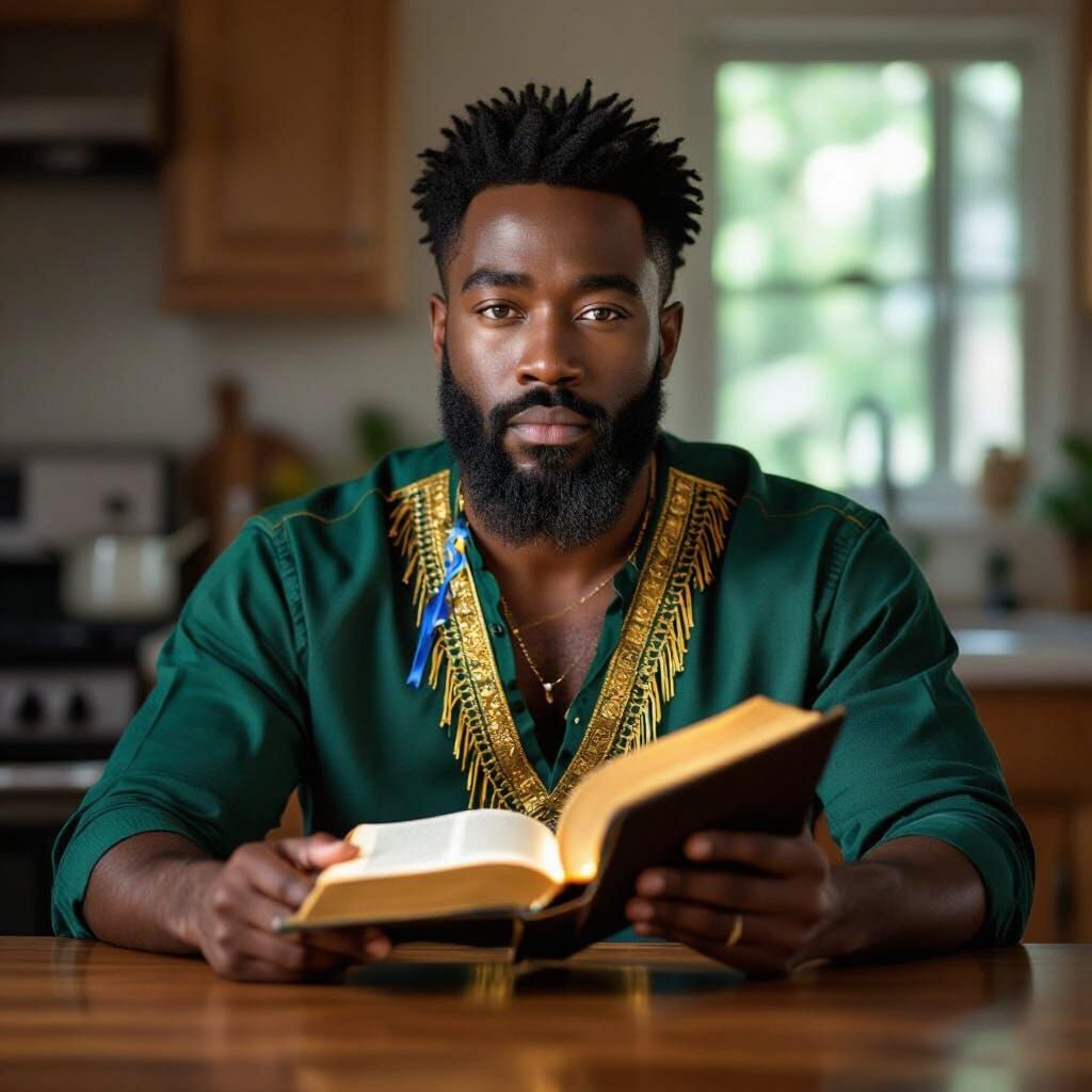 Glowing Bible: Portrait in Photorealistic Style