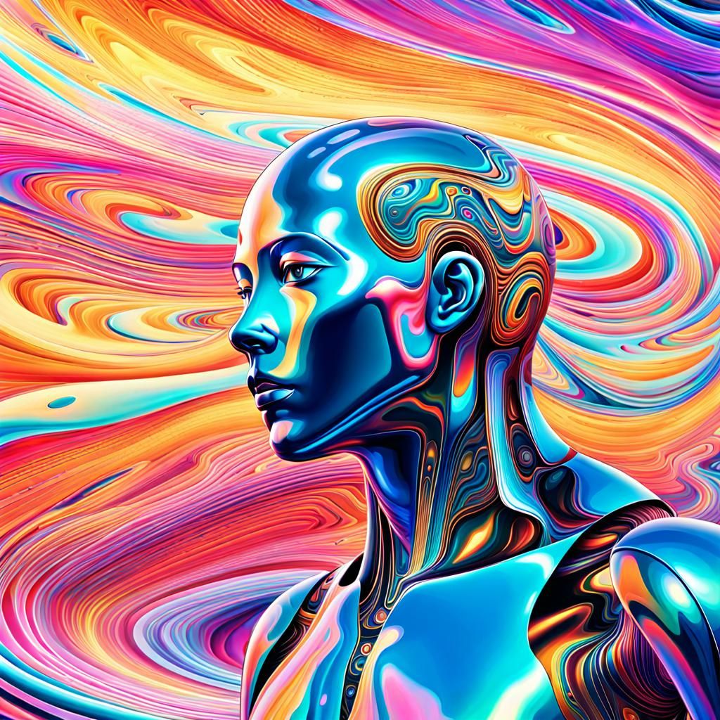 Melting AI: A Futuristic Hyper-Art Holographic Avatar