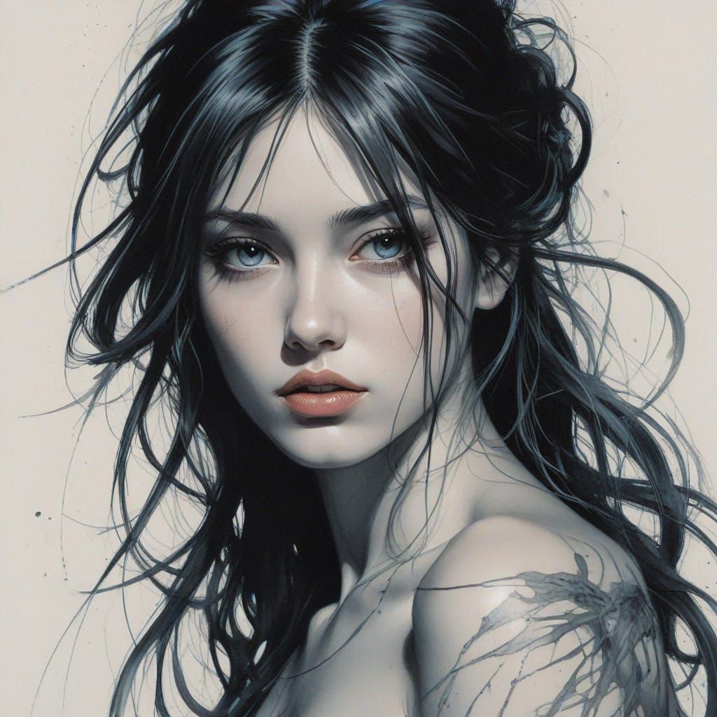 Dark Fantasy Manga Artwork in Mature Anime Style