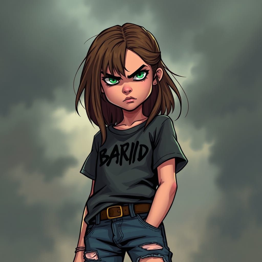 Moody Girl with Attitude, Concept Art Style