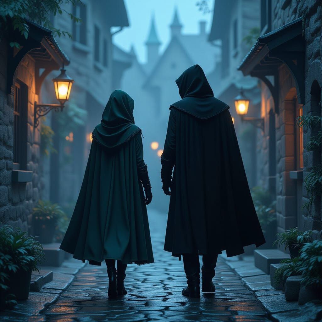 Ethereal Fantasy Figures in Mystical Mist