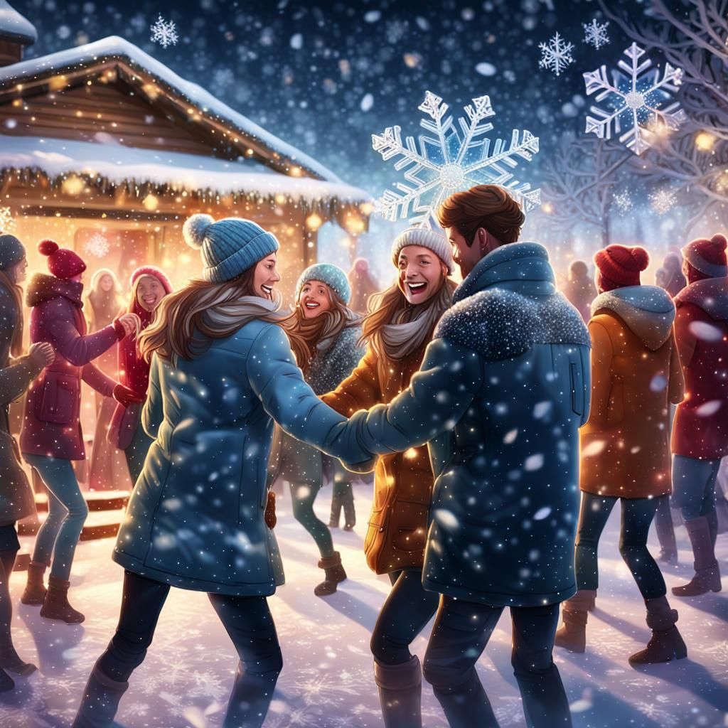 Winter Wonderland Party in Vibrant Digital Color