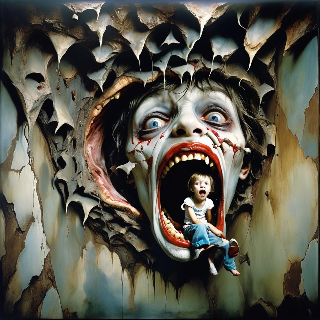 Climbing Inside a Giant Mouth: A Creepy Photograph