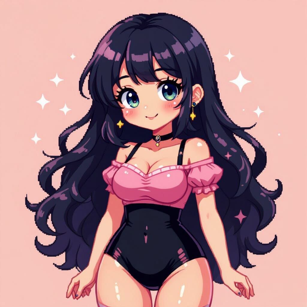 Kawaii Pixel Art Portrait in Dreamcore Aesthetic