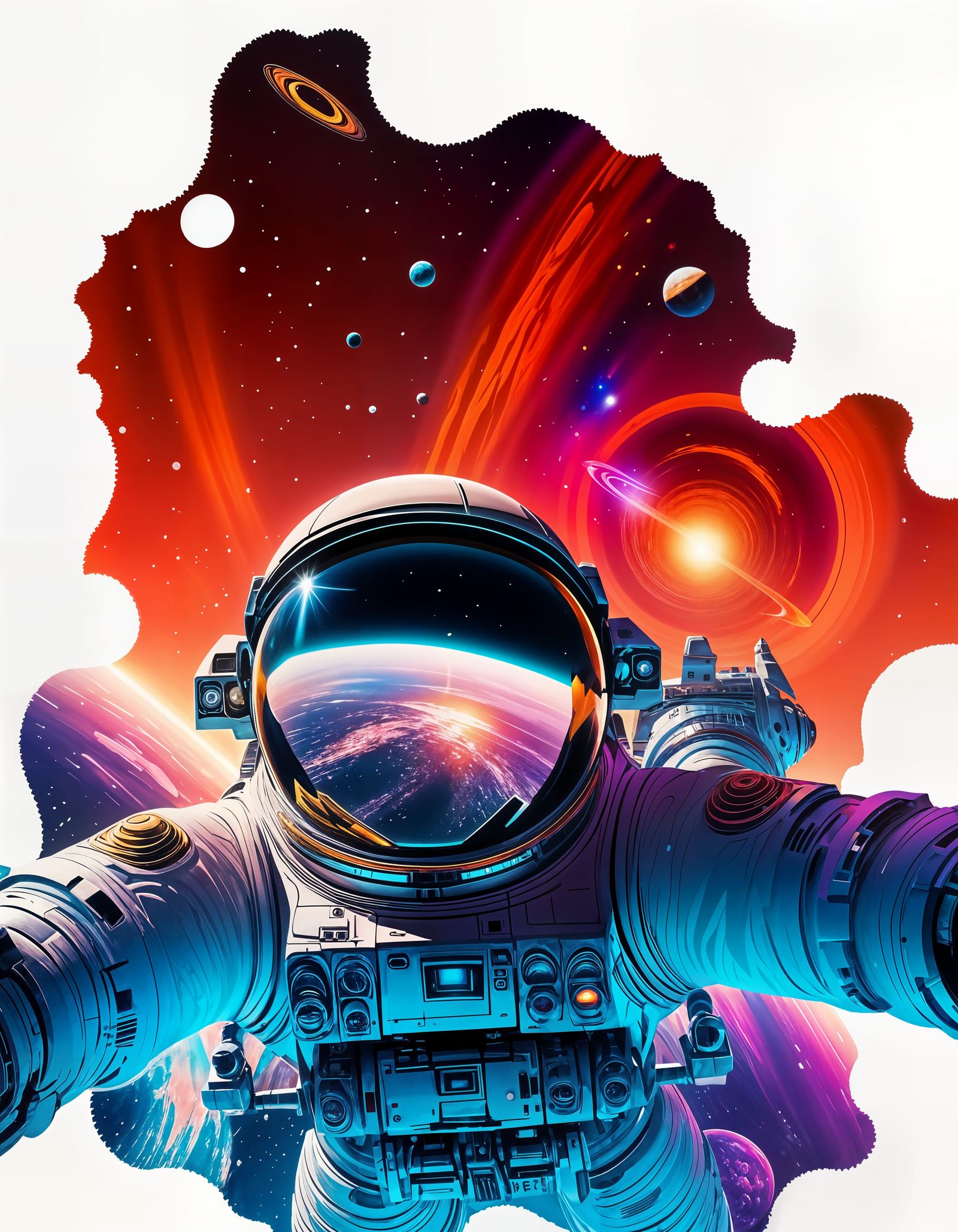 Vibrant Swirls in Deep Space: AI Art