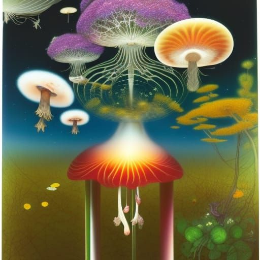 Stargazing Platform Trapped in Mycelium Network