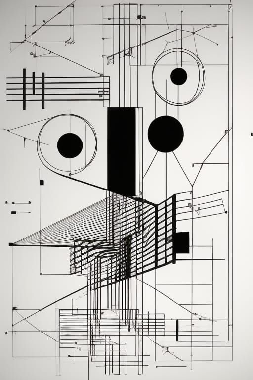 Abstract Graphic Score in Futurism Style