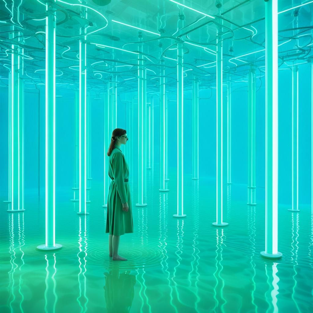 Futuristic Cyber Lab Dreamscape in Pastel Hues