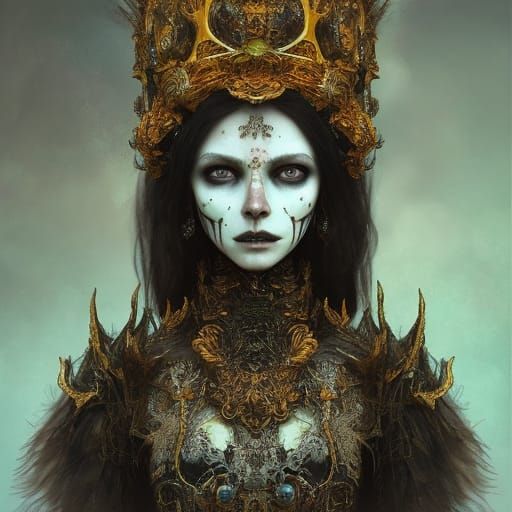 Skeleton Girl Portrait in Detailed Fantasy Art