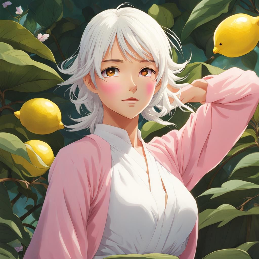 Beautiful Japanese Girl in Studio Ghibli Anime Style