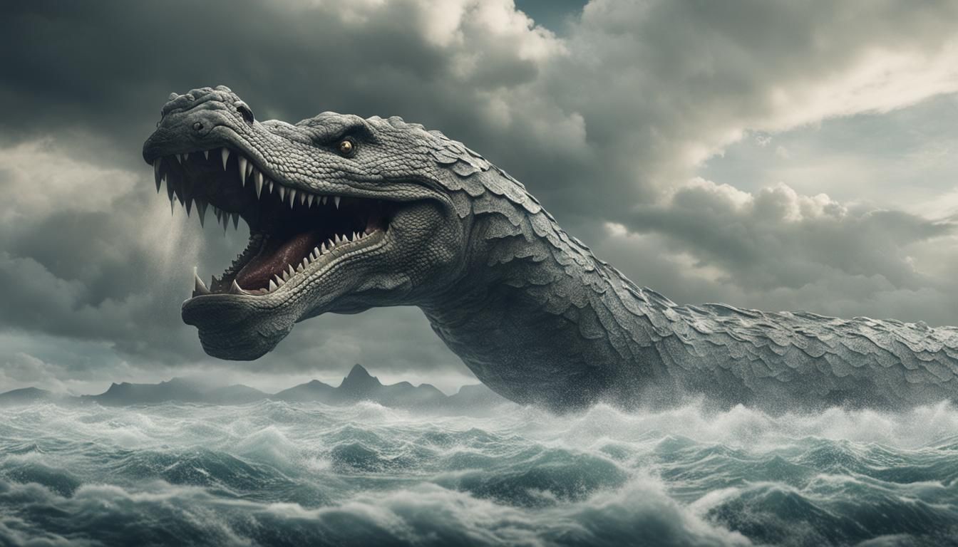 Giant Serpentine Kaiju Emerges from Fjord