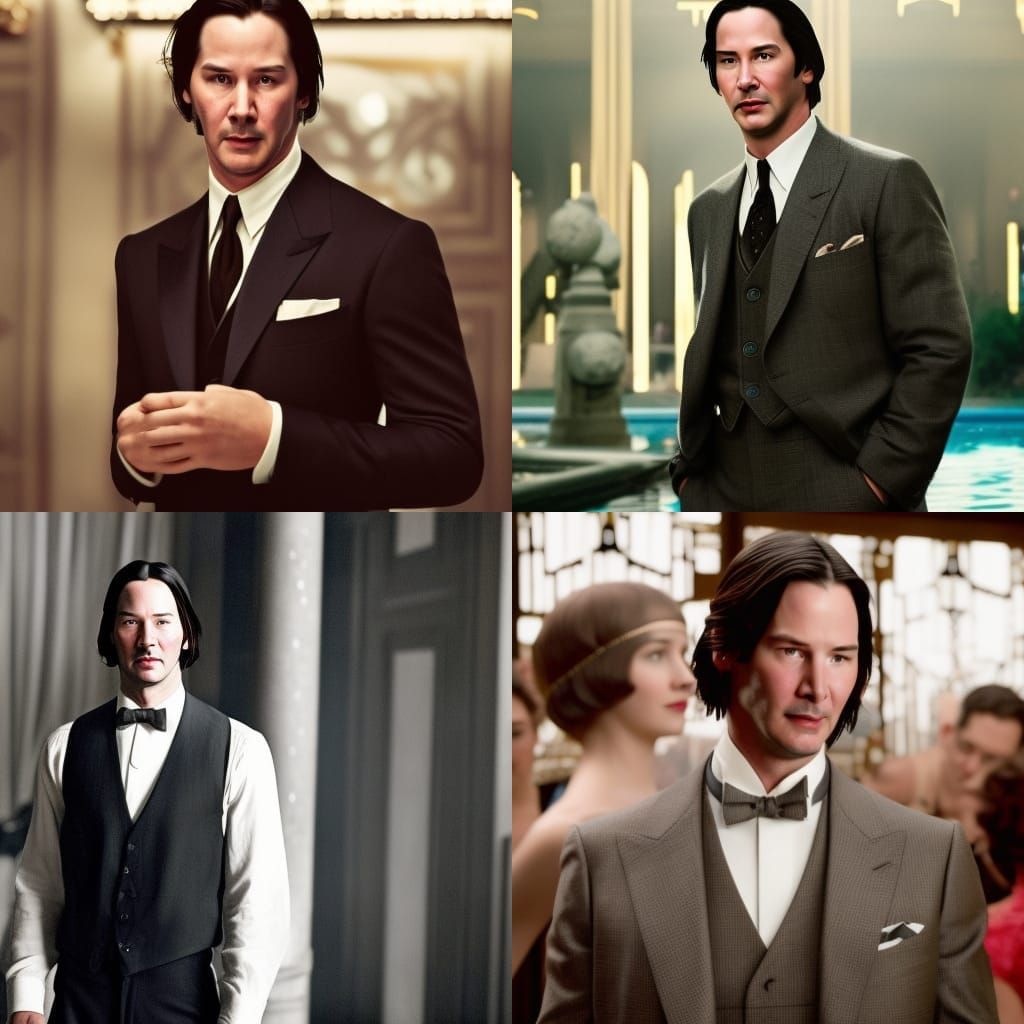 Young Keanu Reeves in Great Gatsby Style