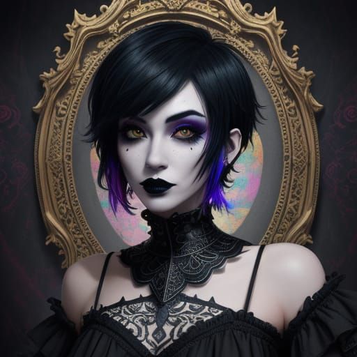 Gothic Fantasy Portrait in Vibrant Colors