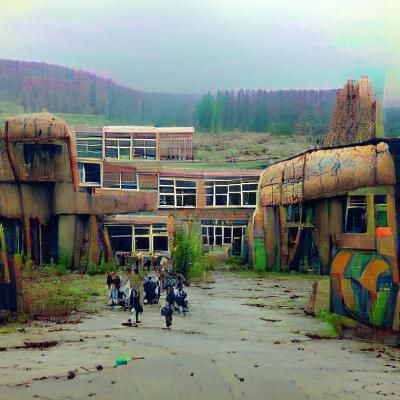 Haunting Post-Apocalyptic School Ruins