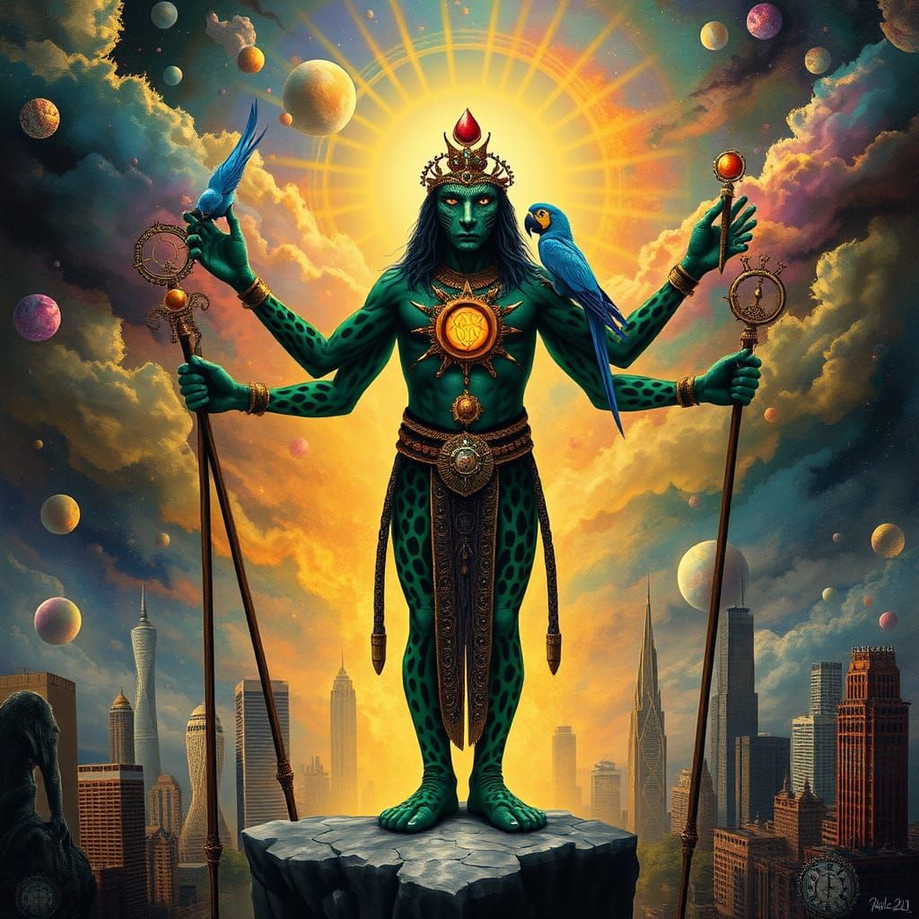 Mystical Leopard Shaman in Dreamlike Surrealism