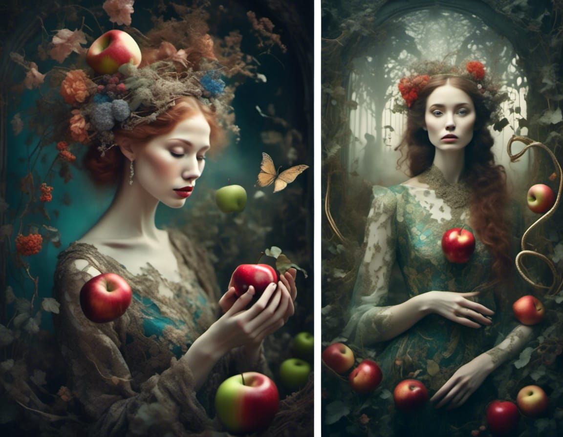 Adam and Eve in Eden: Collage Art