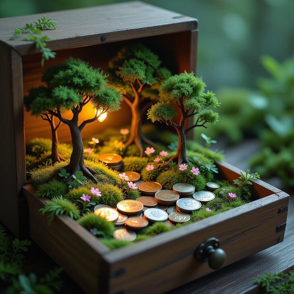 Enchanted Miniature Forest Sprouting in Drawer
