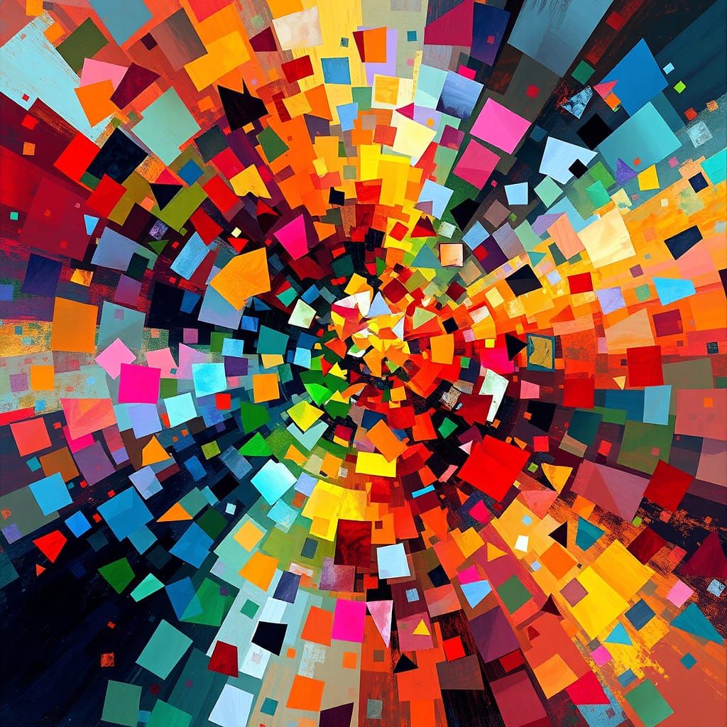 Vibrant Abstract Expressionism in Kaleidoscopic Harmony