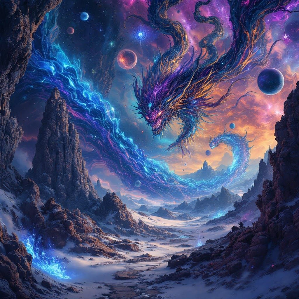 Celestial Beings in Vibrant Splendor