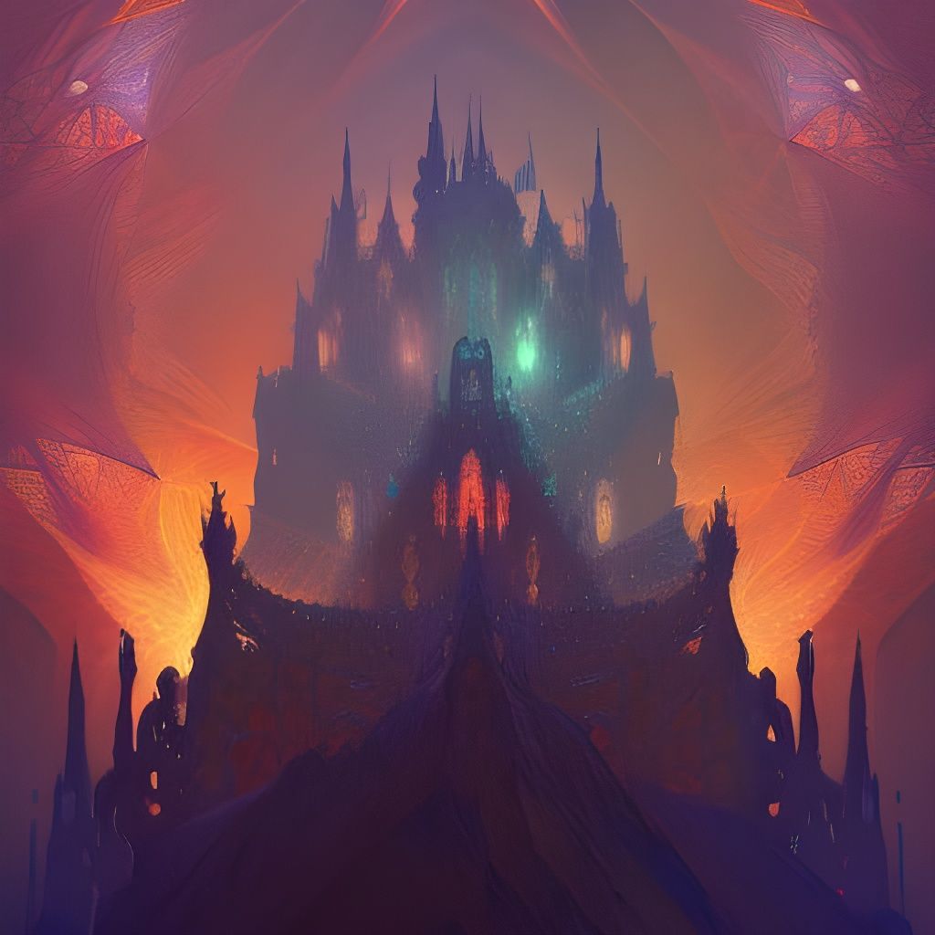 Fractal Castle in Art Nouveau Style