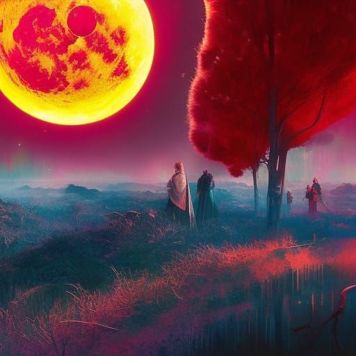 Crystalline Moon Fragmentation: Digital Masterpiece