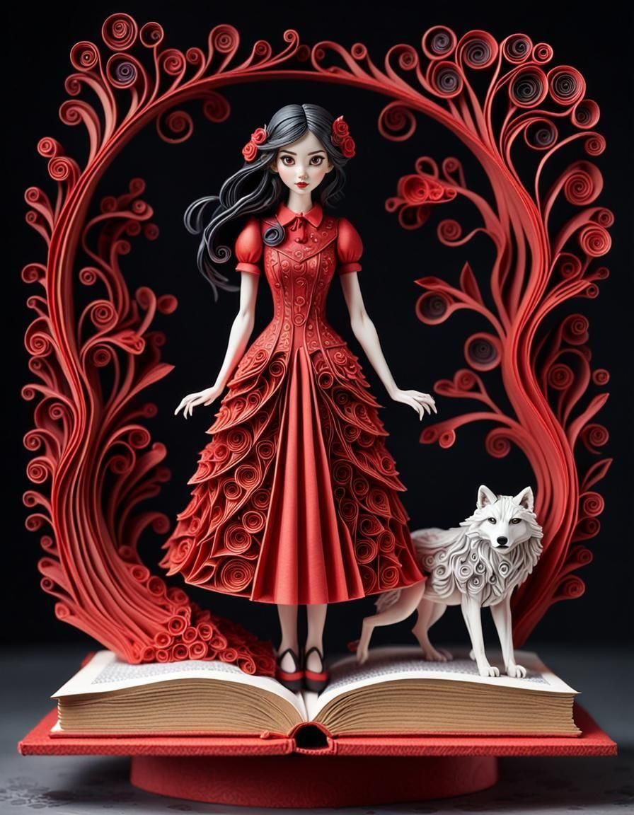 Little Red Riding Hood and the Wolf (Kirigami version)