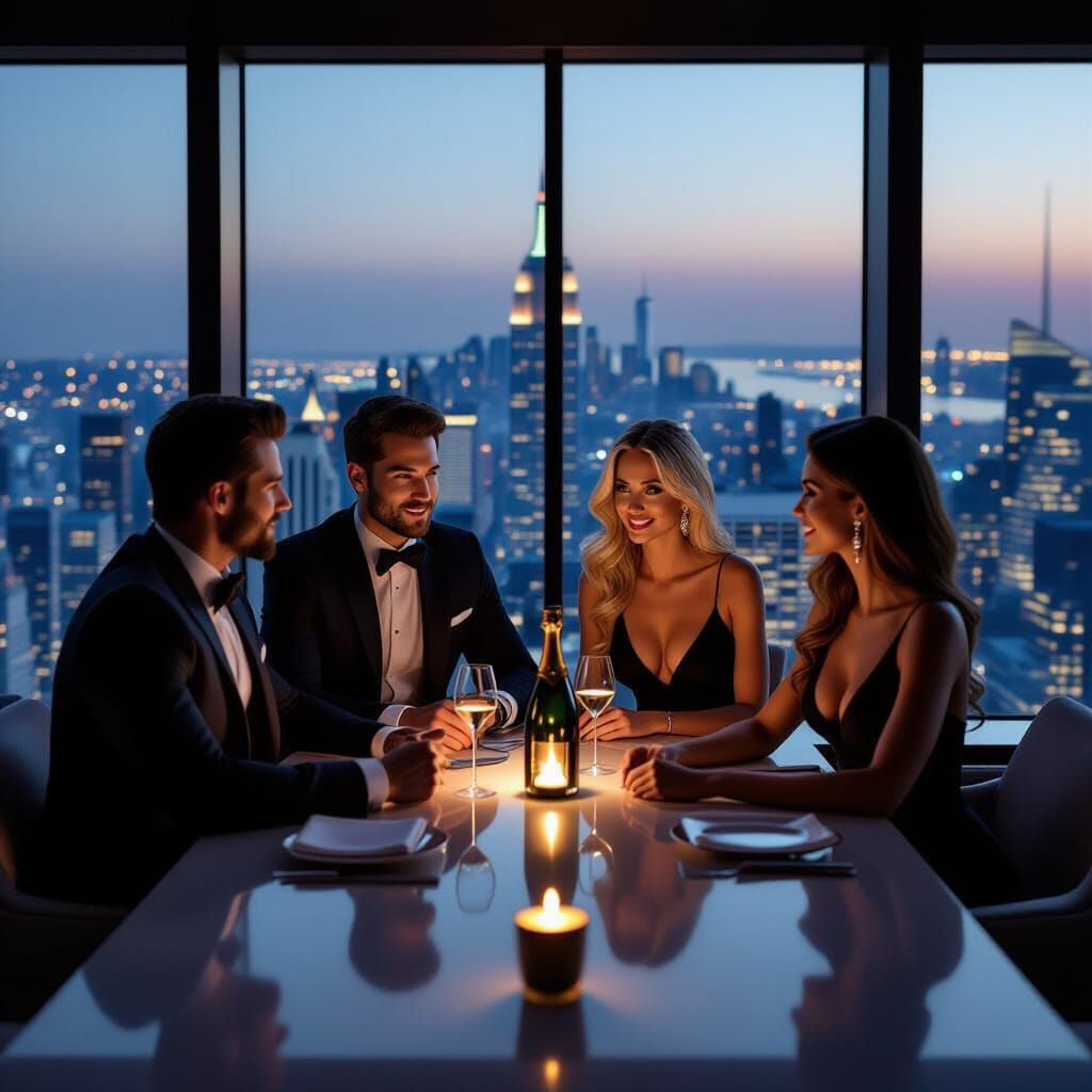 Exclusive Restaurant: City Lights and Champagne in 4K