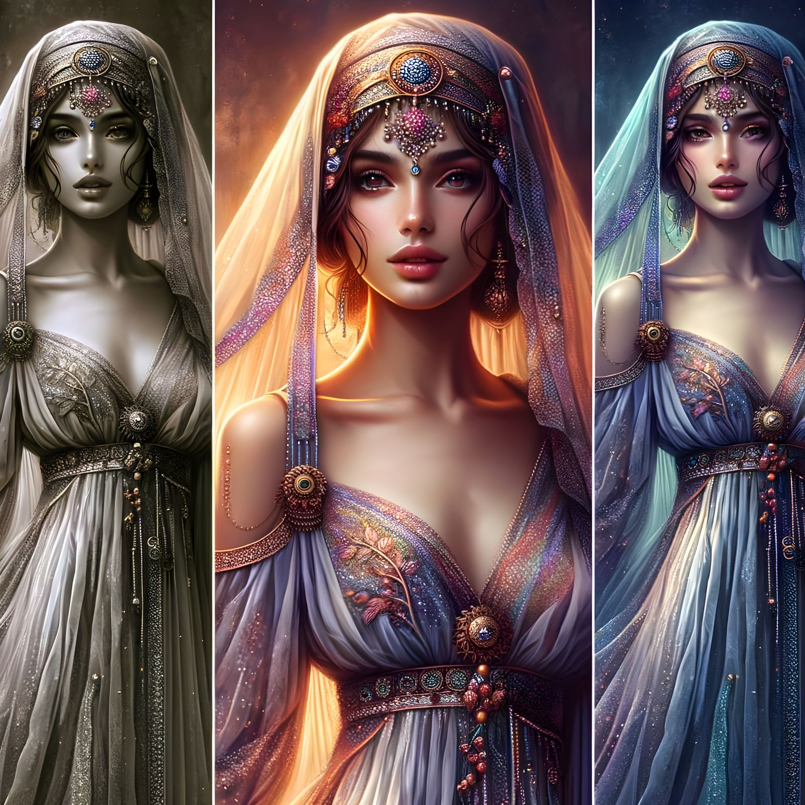 Intricate Fantasy Art of a Beautiful Middle-Eastern Girl in ...
