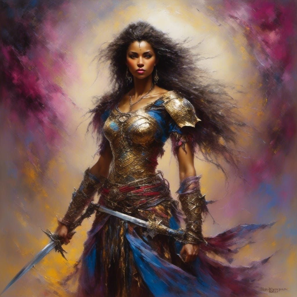 Beautiful Woman Warrior Portrait