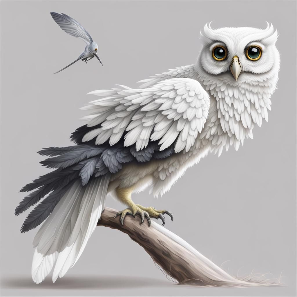 Hybrid Moth-Owl Archaeopteryx Creature