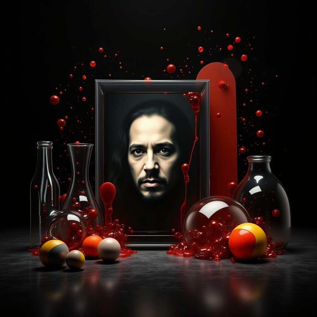 Surreal Still Life with Captain Jack Sparrow Portrait