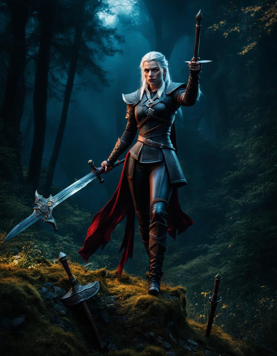 Realistic Witcher Ciri Portrait in Detailed Matte Style