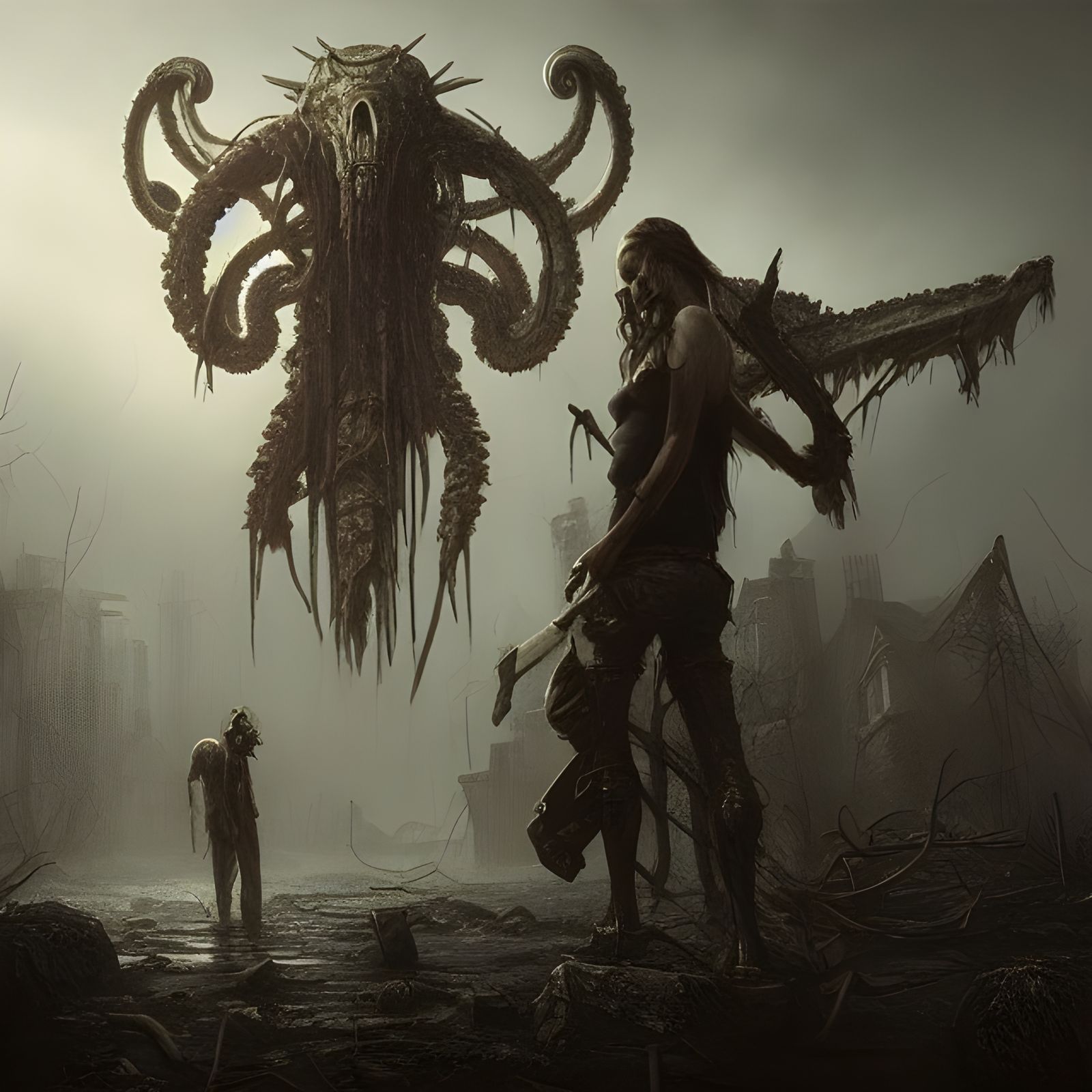Dark Post-Apocalyptic World Ruined by Elder God