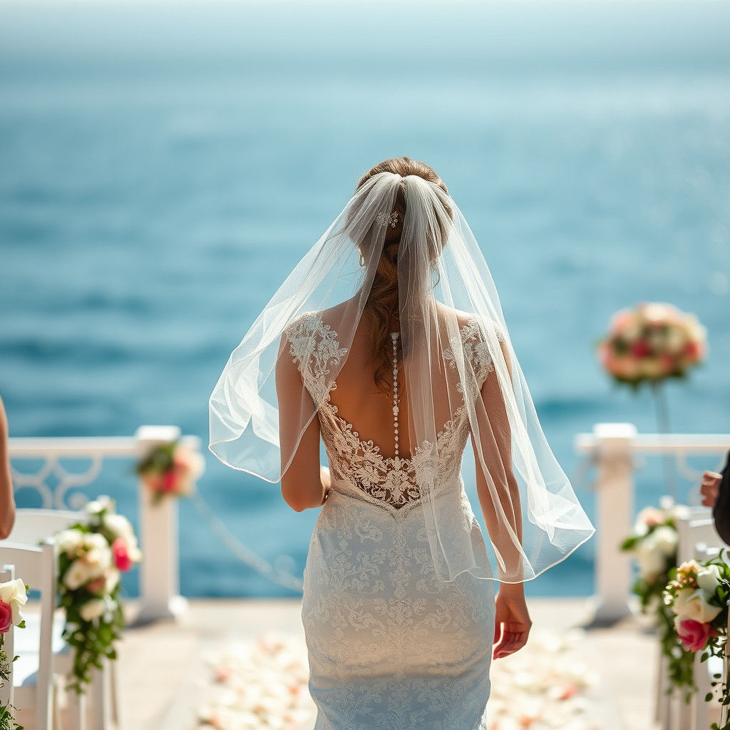 Oceanfront Wedding: Bride in Ethereal Light